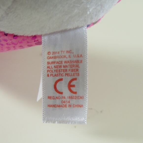 Ty Beanie Boos Sparkles Pink Dolphin Plush Glitter Eyes Plush Stuffed Animal Toy - Picture 8 of 16